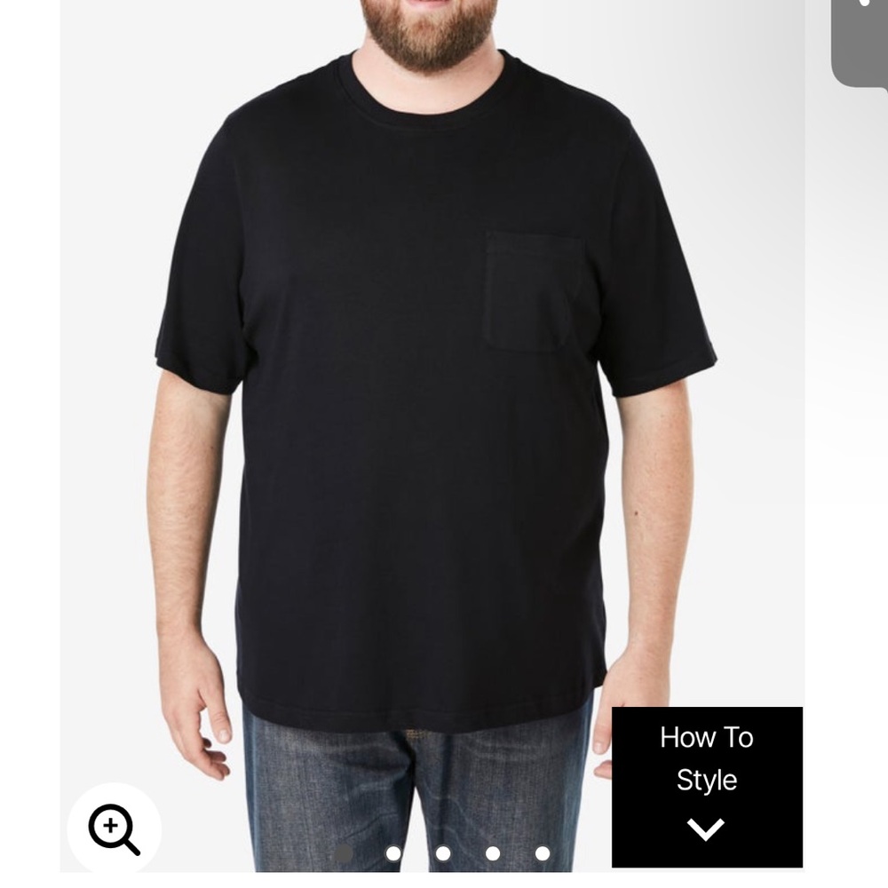 KingSize Men's Black Pocket T-Shirt.  Brand New in Package. 4XLT